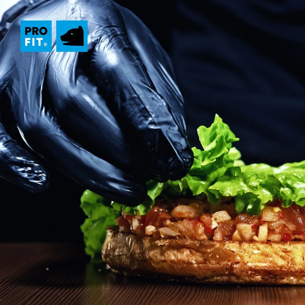 PRO FIT, nitrile disposable glove, Black, Disposable gloves