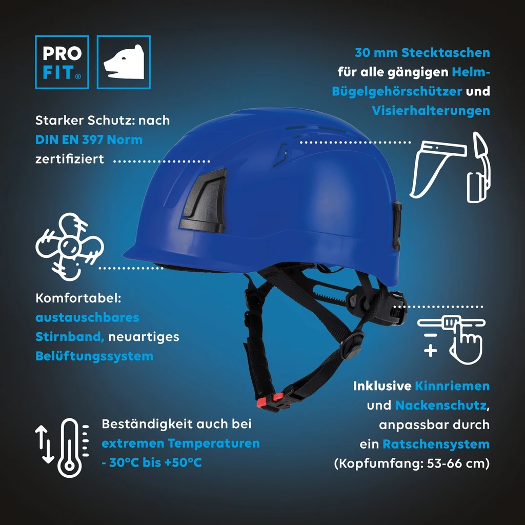 PRO FIT, Pro Cap D!-Rock safety, Blue, Helmet
