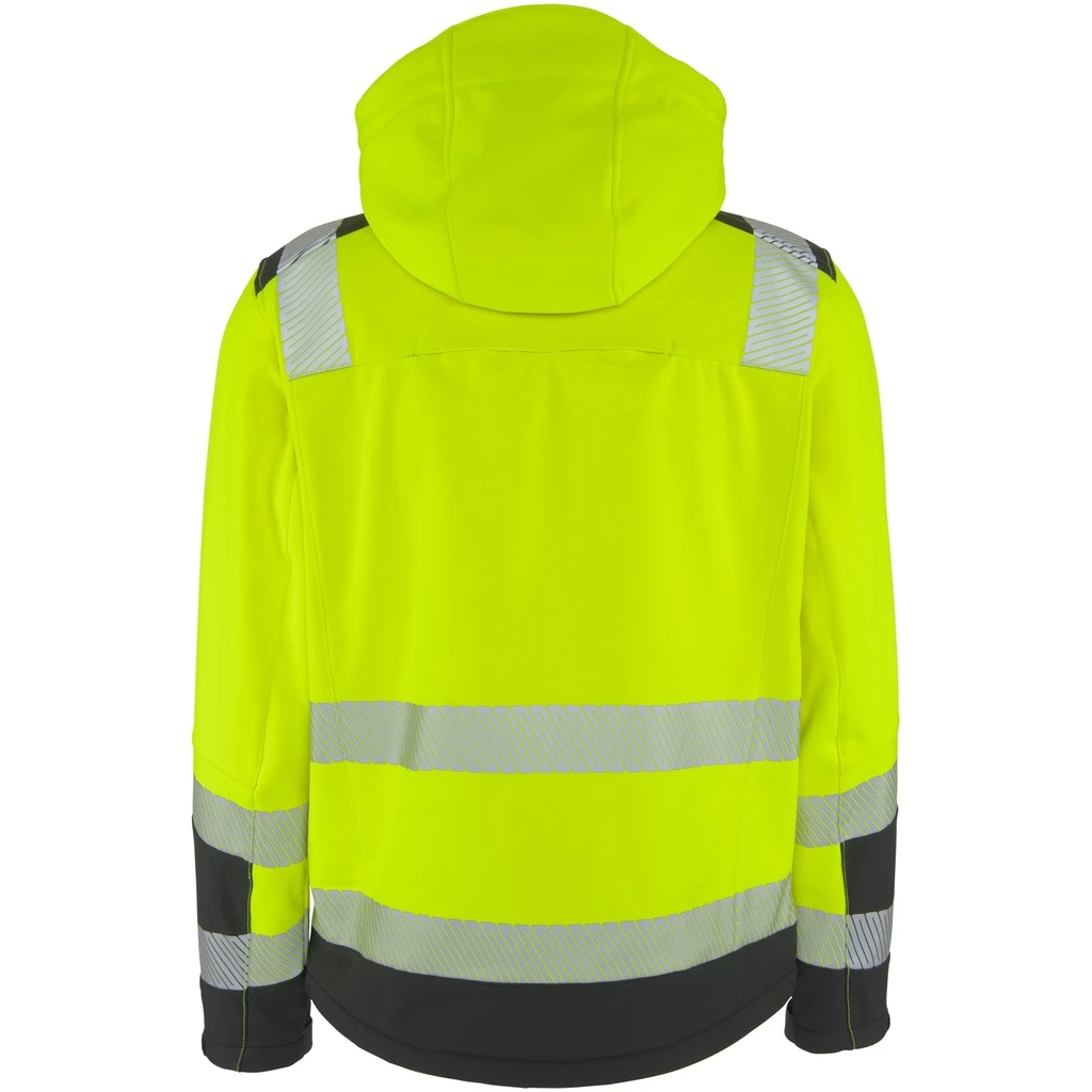 PRO FIT, Warnschutz Softshelljacke, Schwarz, Neon Gelb, Warnschutz Softshell