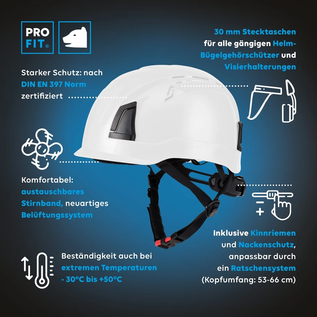 PRO FIT, Pro Cap D!-Rock safety, White, Helmet