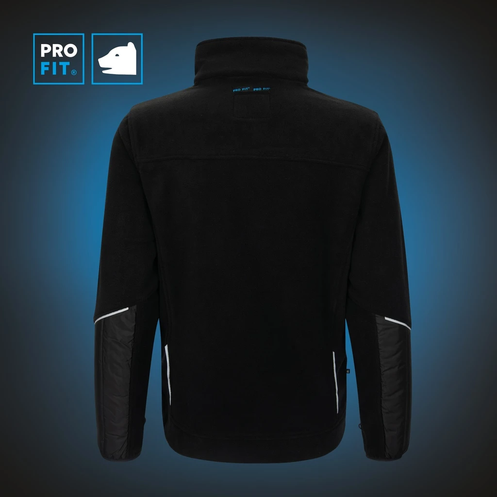 PRO FIT, fleece jacket hybrid black, Black, Jackets/Vests