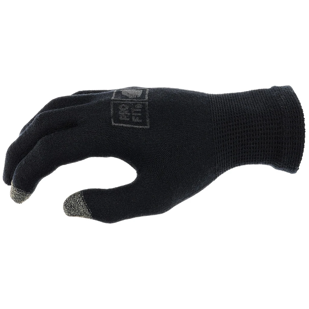 PRO FIT, Merino wool glove with, Black, dotted gloves