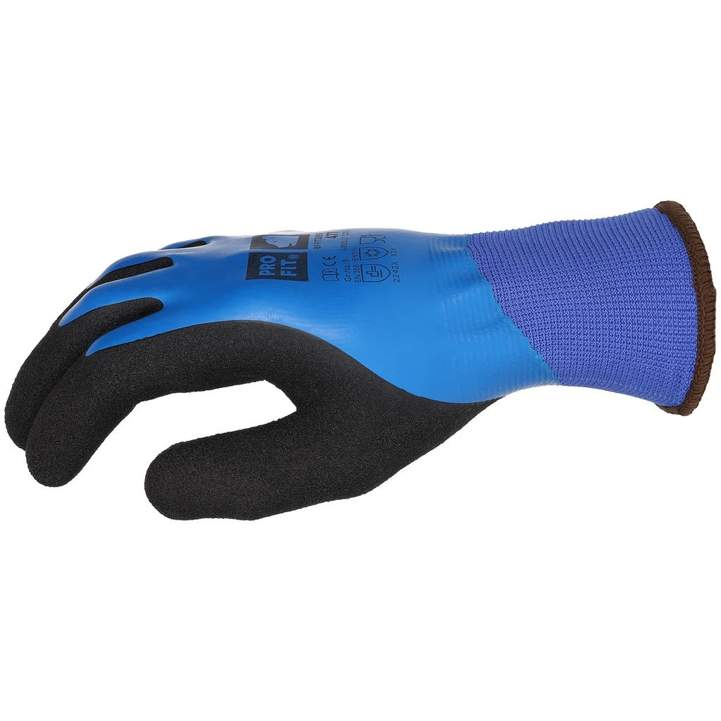 PRO FIT, latex foam winter glove, Black, Blue, Winter gloves