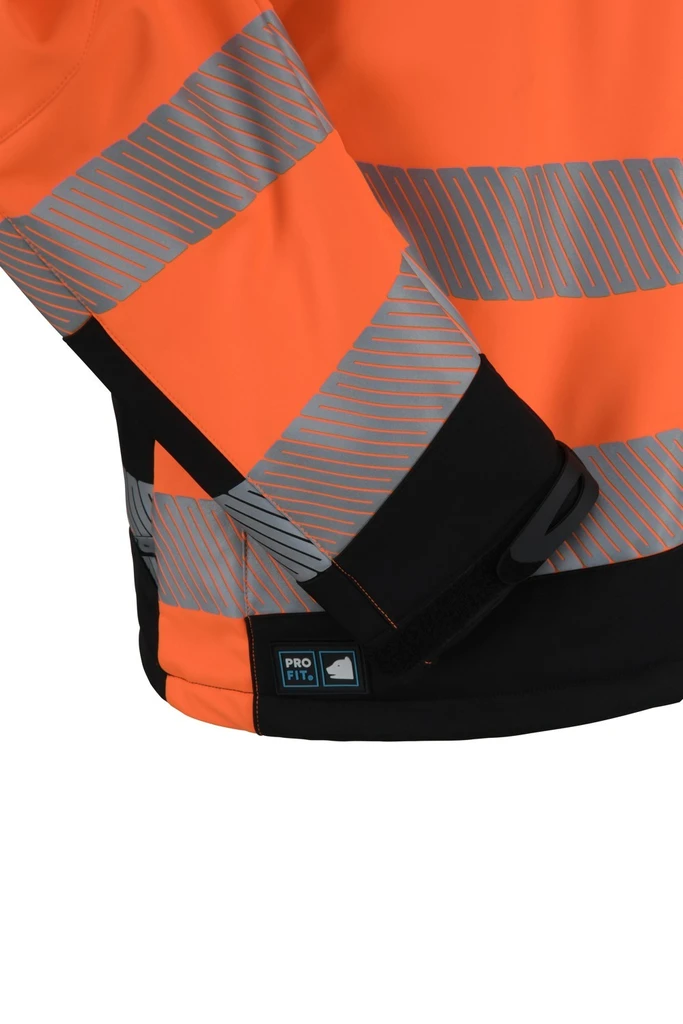 PRO FIT, winter warning protection softshell, Black, Neon Orange, High-visibility protection softshell