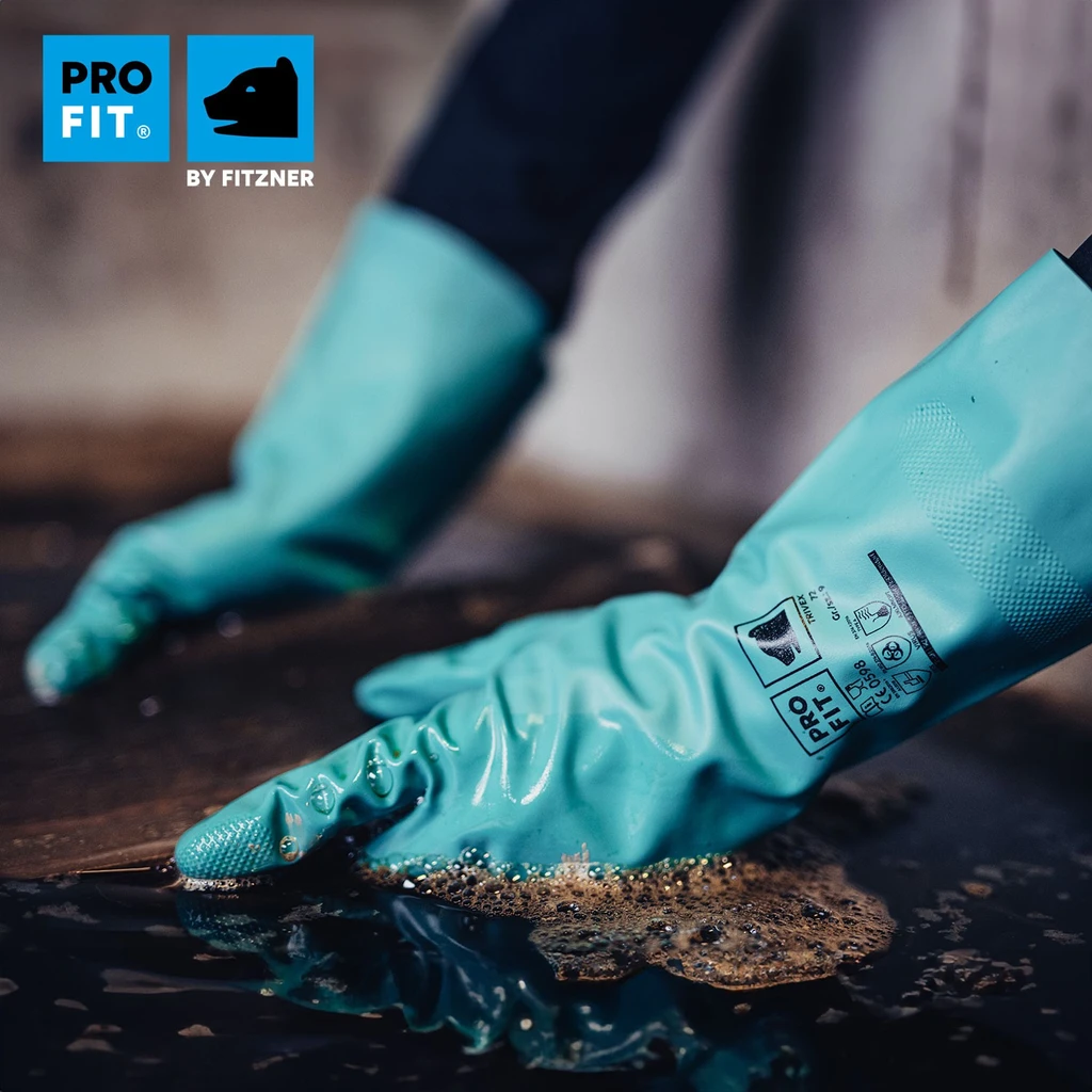 PRO FIT, Trivex nitrile chemical protective, Green, Chemical protection glove