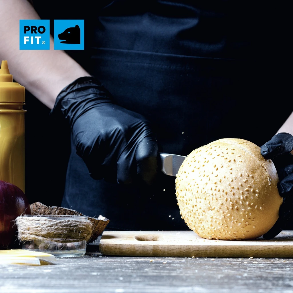 PRO FIT, nitrile disposable glove, Black, Disposable gloves