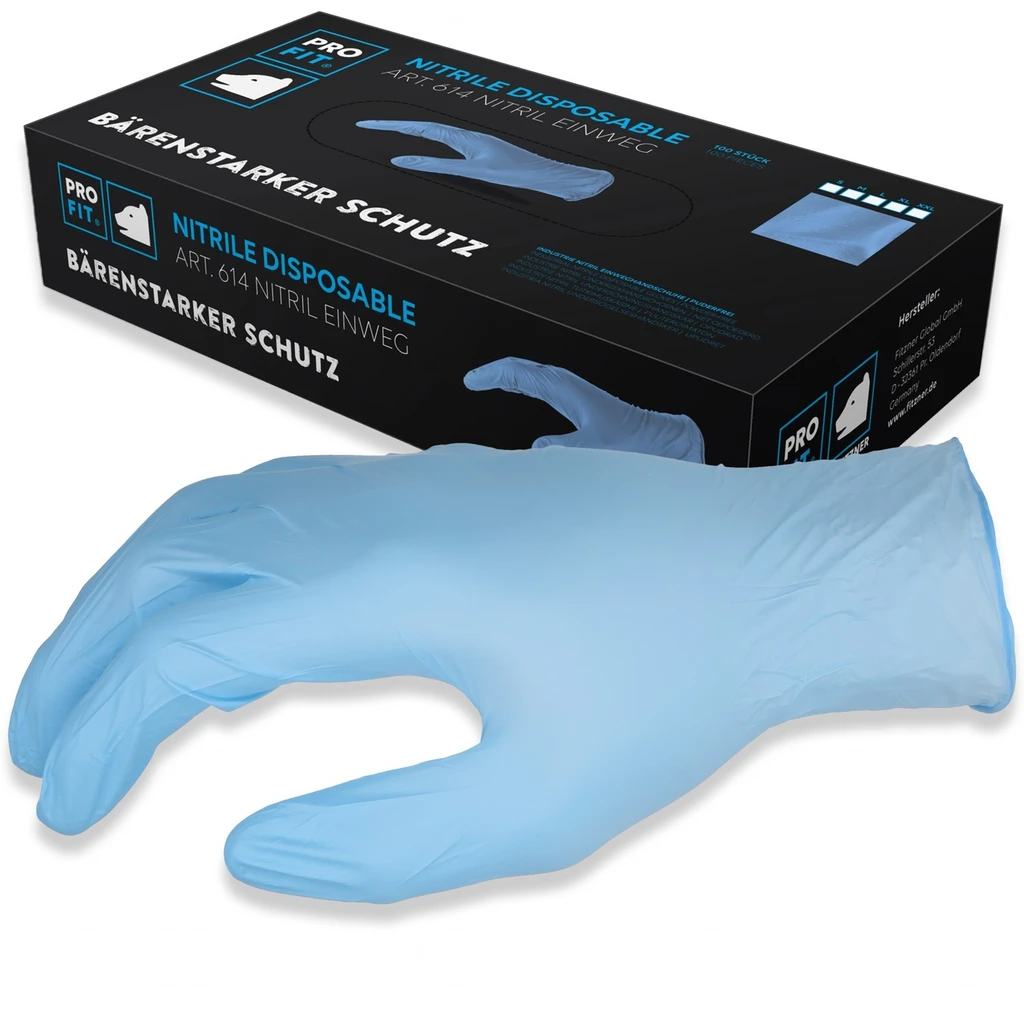 PRO FIT, nitrile disposable glove, Blue, Disposable gloves