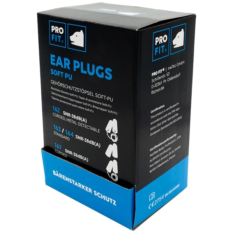 PRO FIT, Prosoft 38 earplugs, Orange, Earplugs