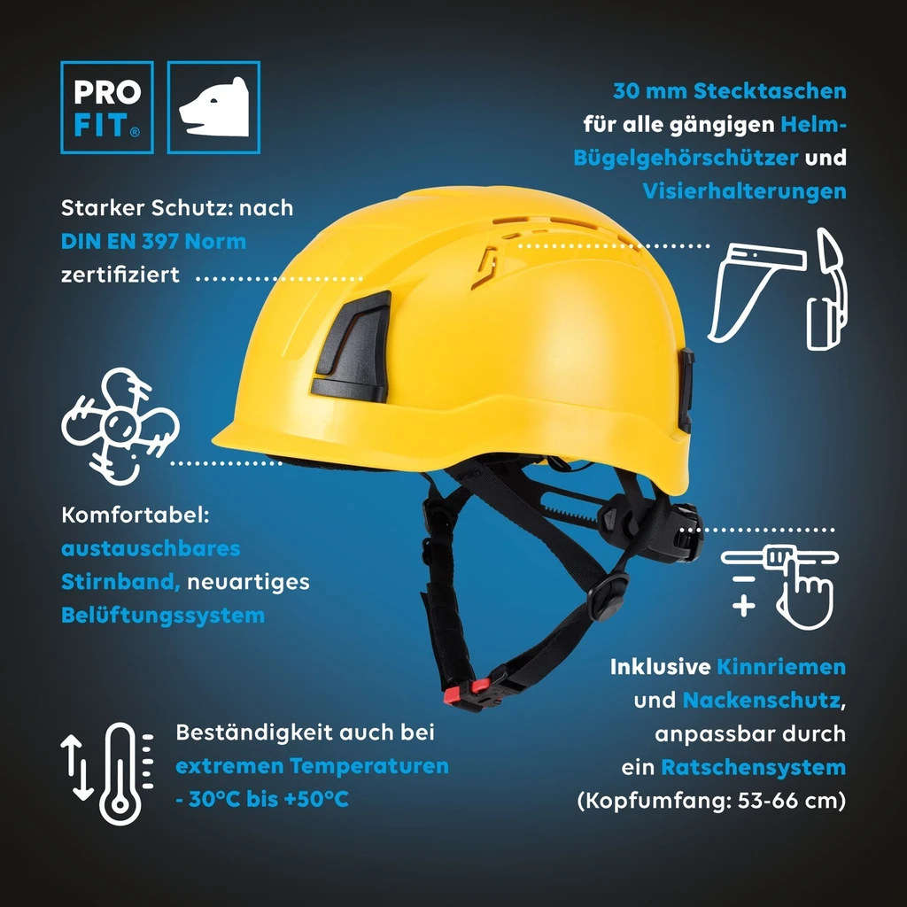 PRO FIT, Pro Cap D!-Rock safety, Yellow, Helmet