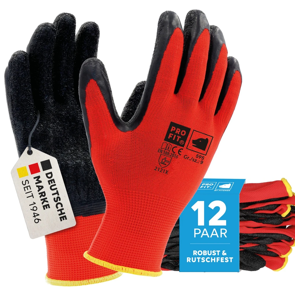 PRO FIT, latex glove, Black, Red, Latex gloves