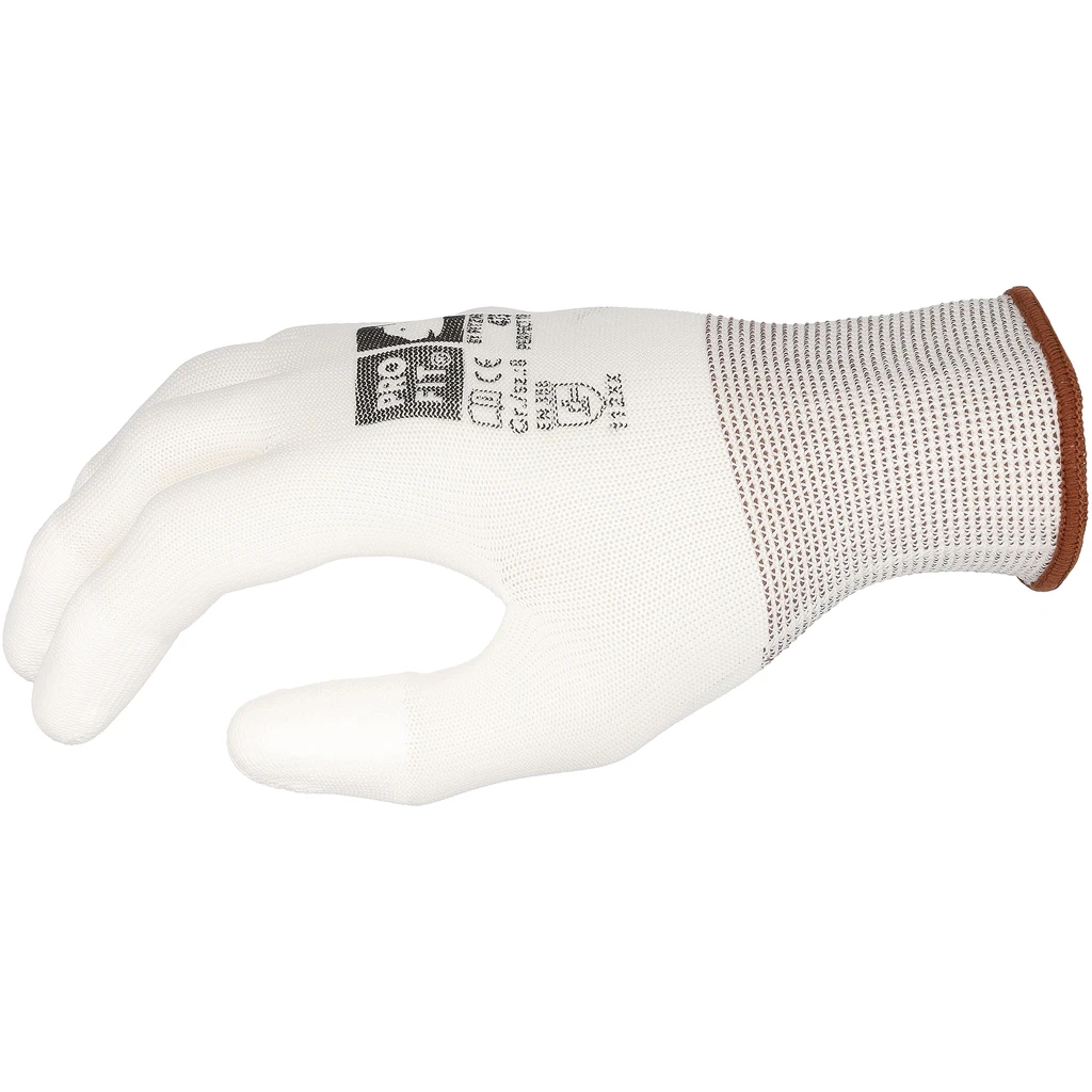 PRO FIT, finely knitted glove, White, PU gloves