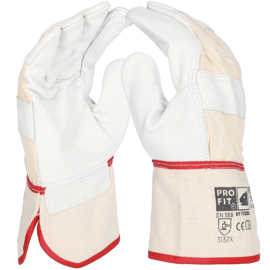 PRO FIT, Rindvoll Leder Arbeitshandschuh, Natur, Lederhandschuhe
