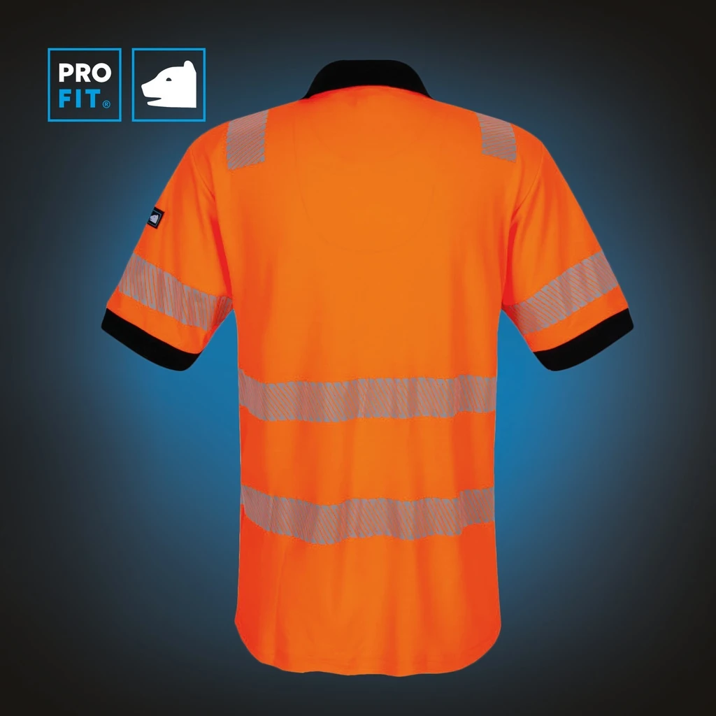 PRO FIT, High Visibility Poloshirt, Neon Orange, High-visibility clothing