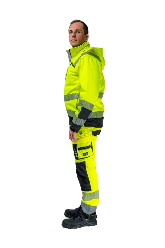 PRO FIT, winter warning protection softshell, Black, Neon Yellow, High-visibility protection softshell