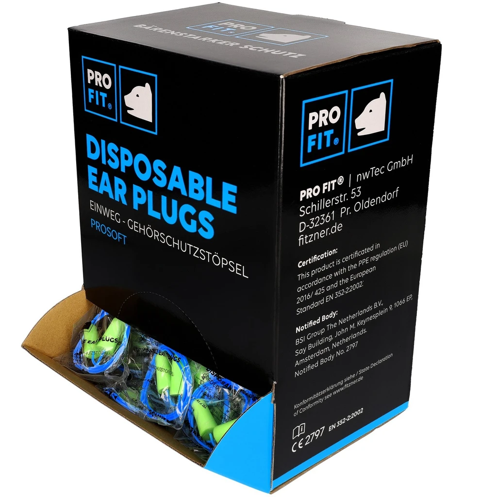PRO FIT, Prosoft 39 earplugs, Green, Earplugs
