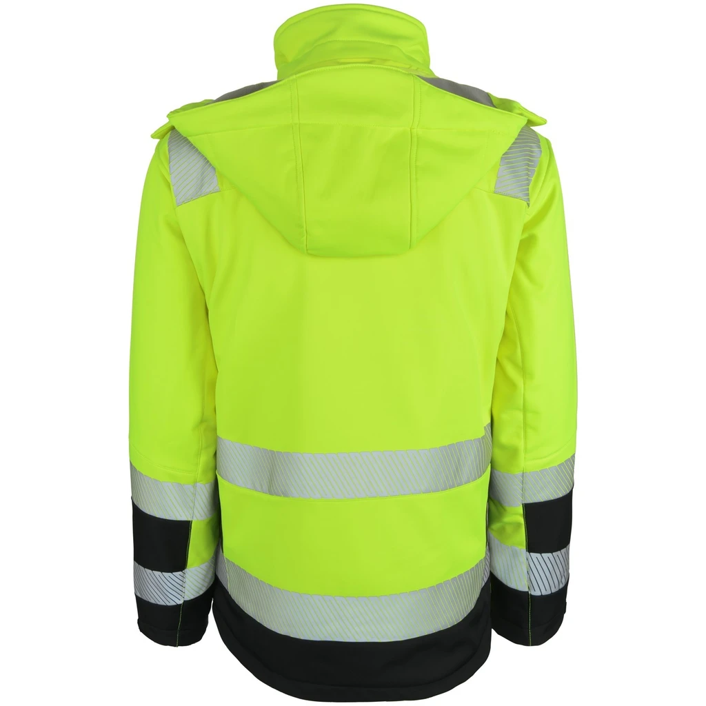 PRO FIT, winter warning protection softshell, Black, Neon Yellow, High-visibility protection softshell