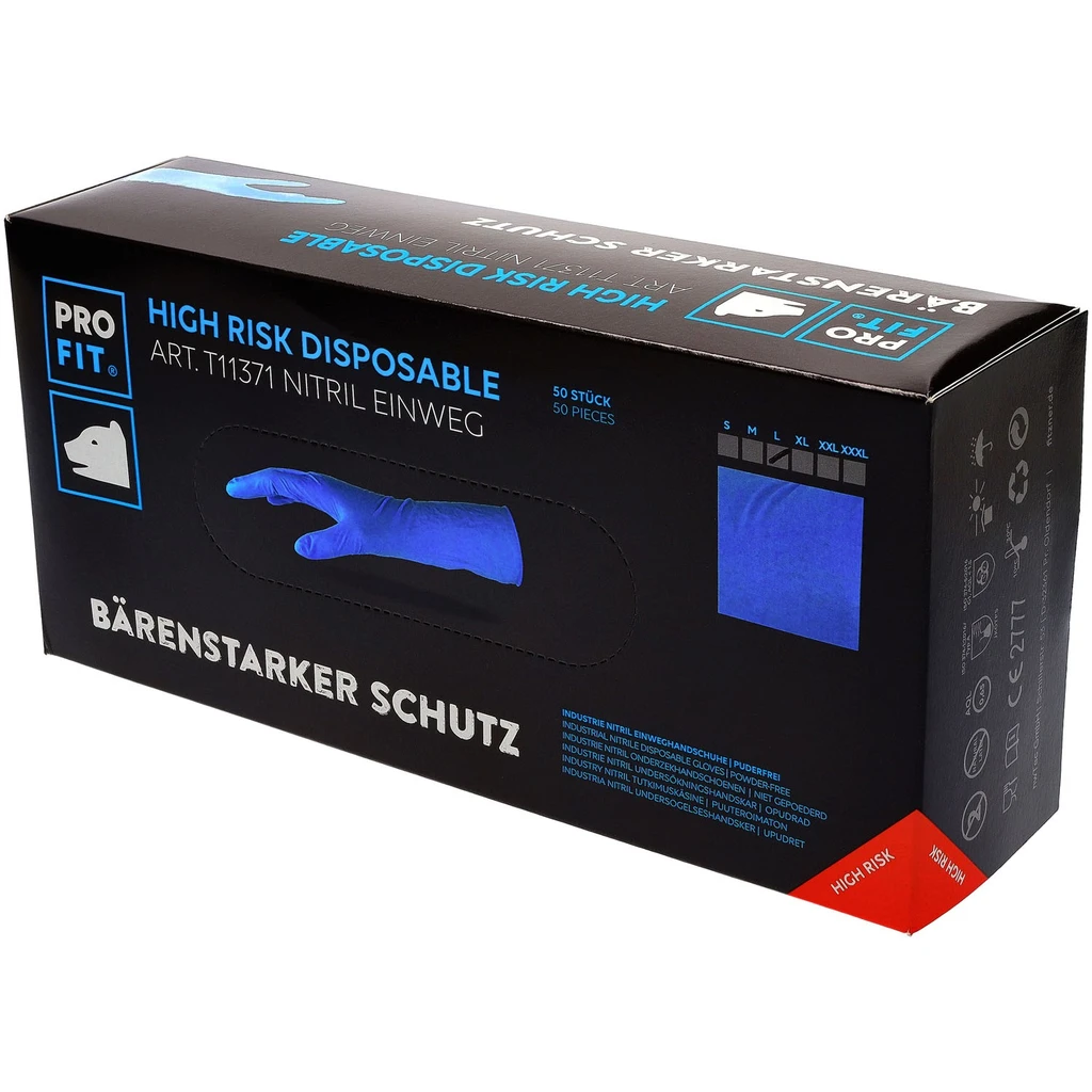 PRO FIT, nitrile disposable glove, Blue, Disposable gloves