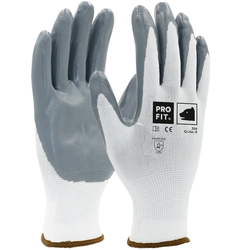 PRO FIT, nitrile foam glove maxim cool, Grey, White, nitrile foam glove maxim cool