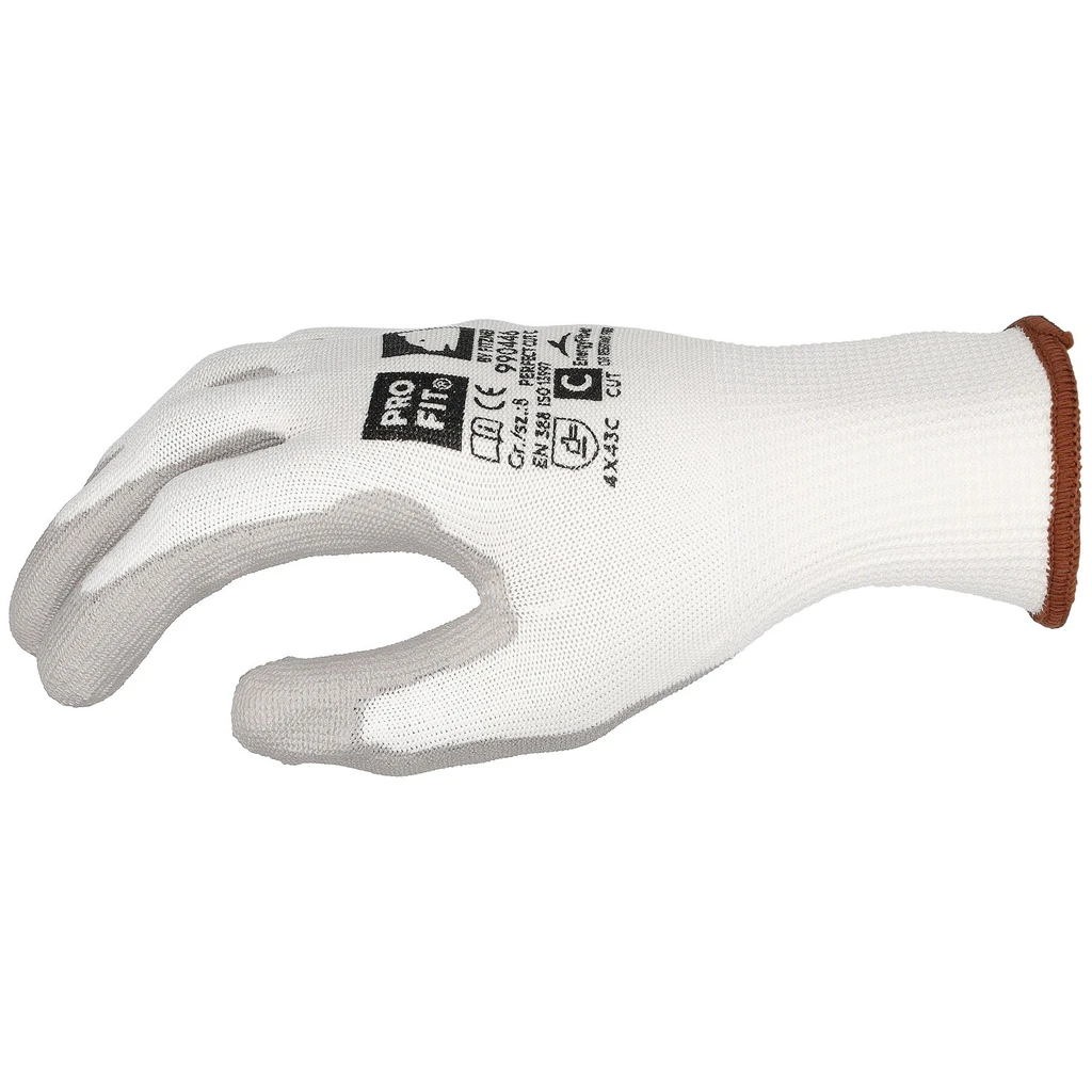 PRO FIT, PU cut resistance glove, Grey, White, Cut protection PU gloves