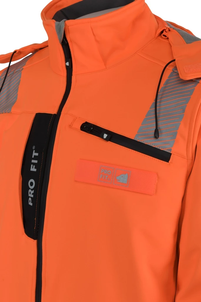 PRO FIT, Winter Warnschutz-Softshelljacke, Schwarz, Neon Orange, Warnschutz Softshell