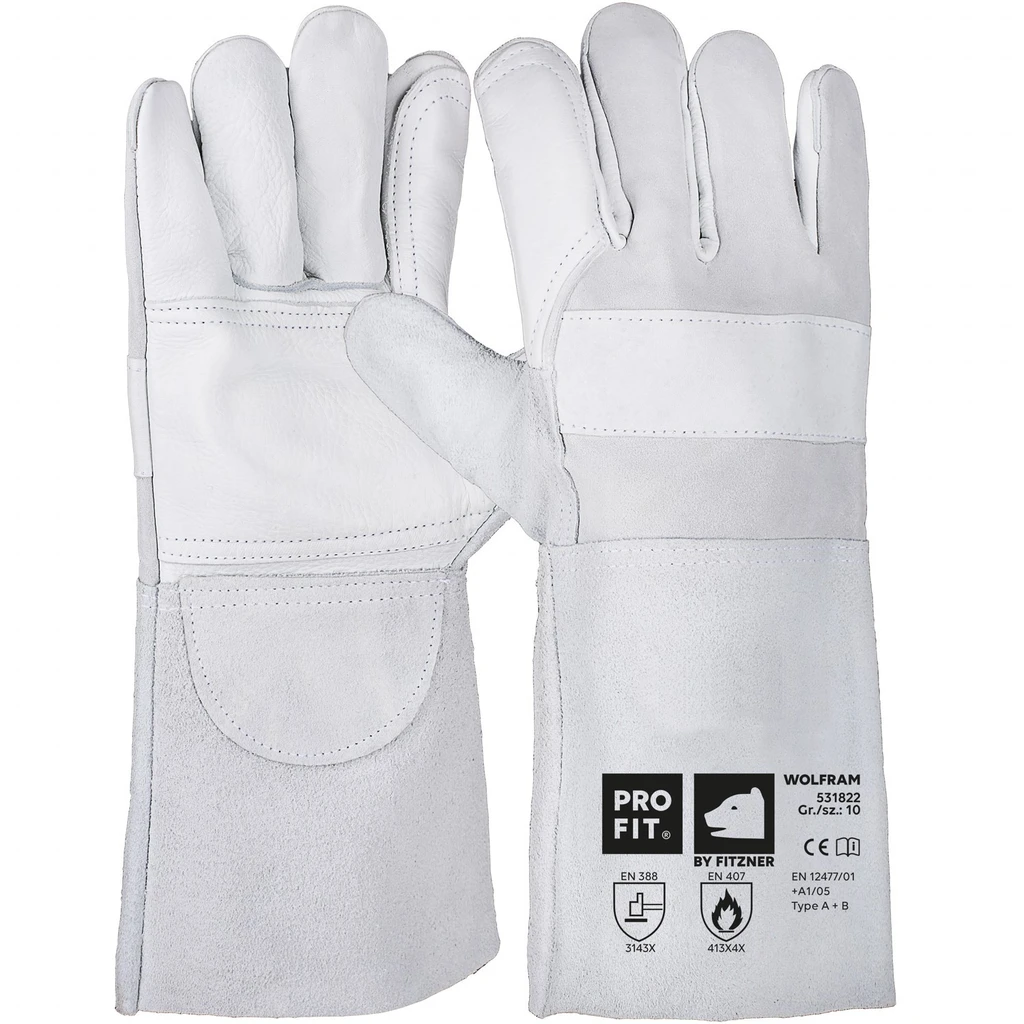 PRO FIT, combined cow leather welder`s, Natural, Welders