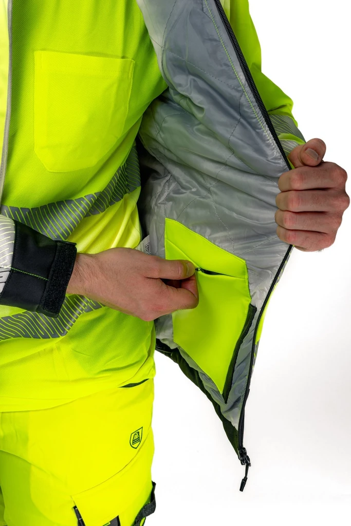 PRO FIT, Winter Warnschutz-Softshelljacke, Schwarz, Neon Gelb, Warnschutz Softshell