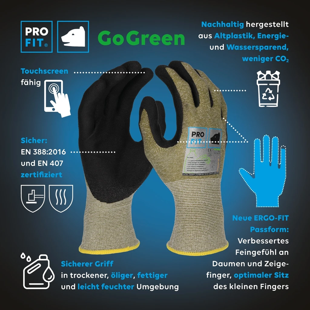 PRO FIT, nitrile foam fine knit, Nitrile foam gloves