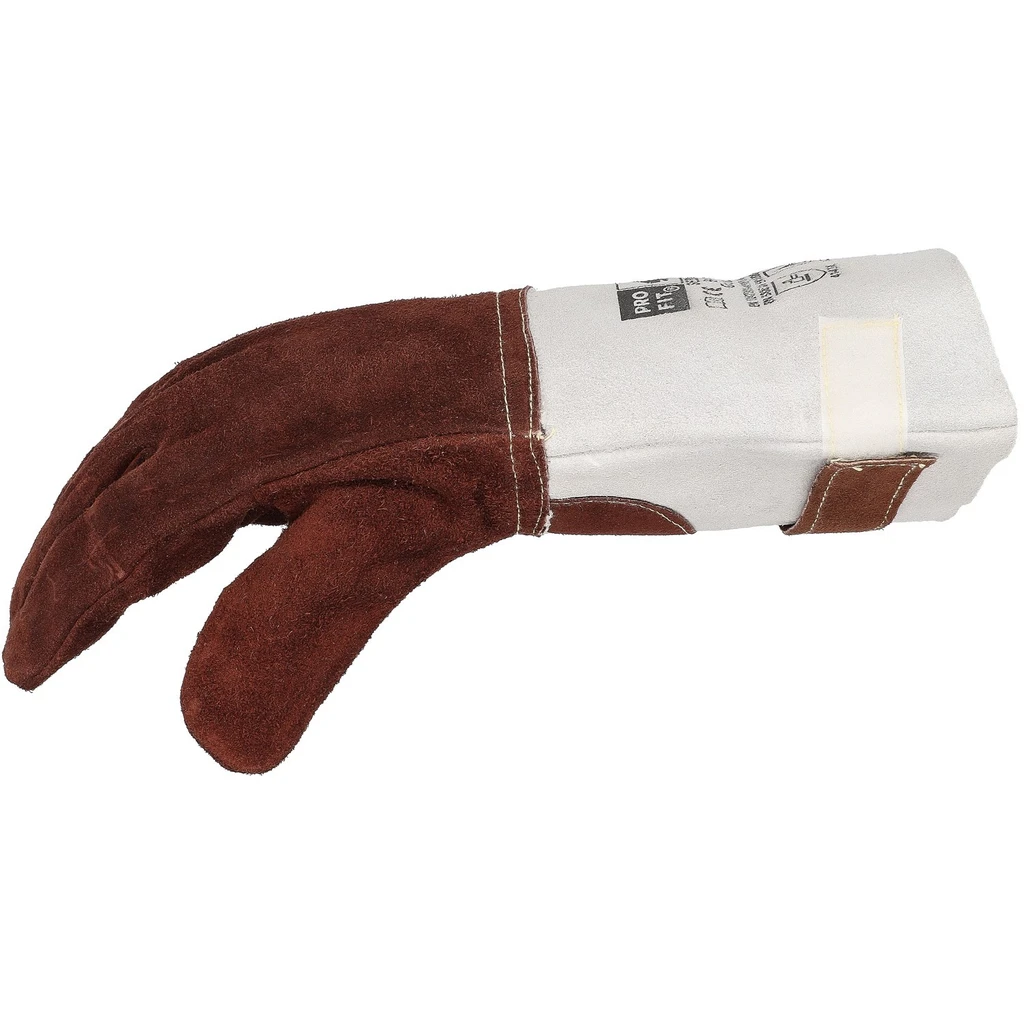 PRO FIT, sebatan leather 5 finger, Natural, Brown, Welders