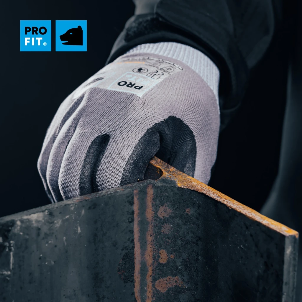 PRO FIT, nitrile foam fine knit, Grey, Nitrile foam gloves