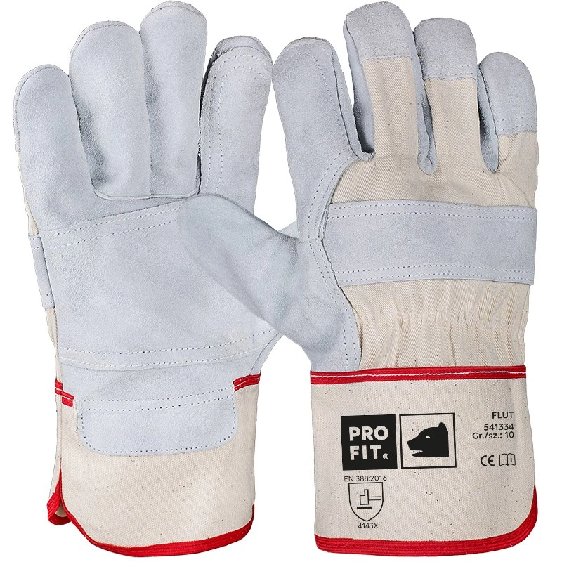 PRO FIT, cow split leather glove, Natural, Leather gloves