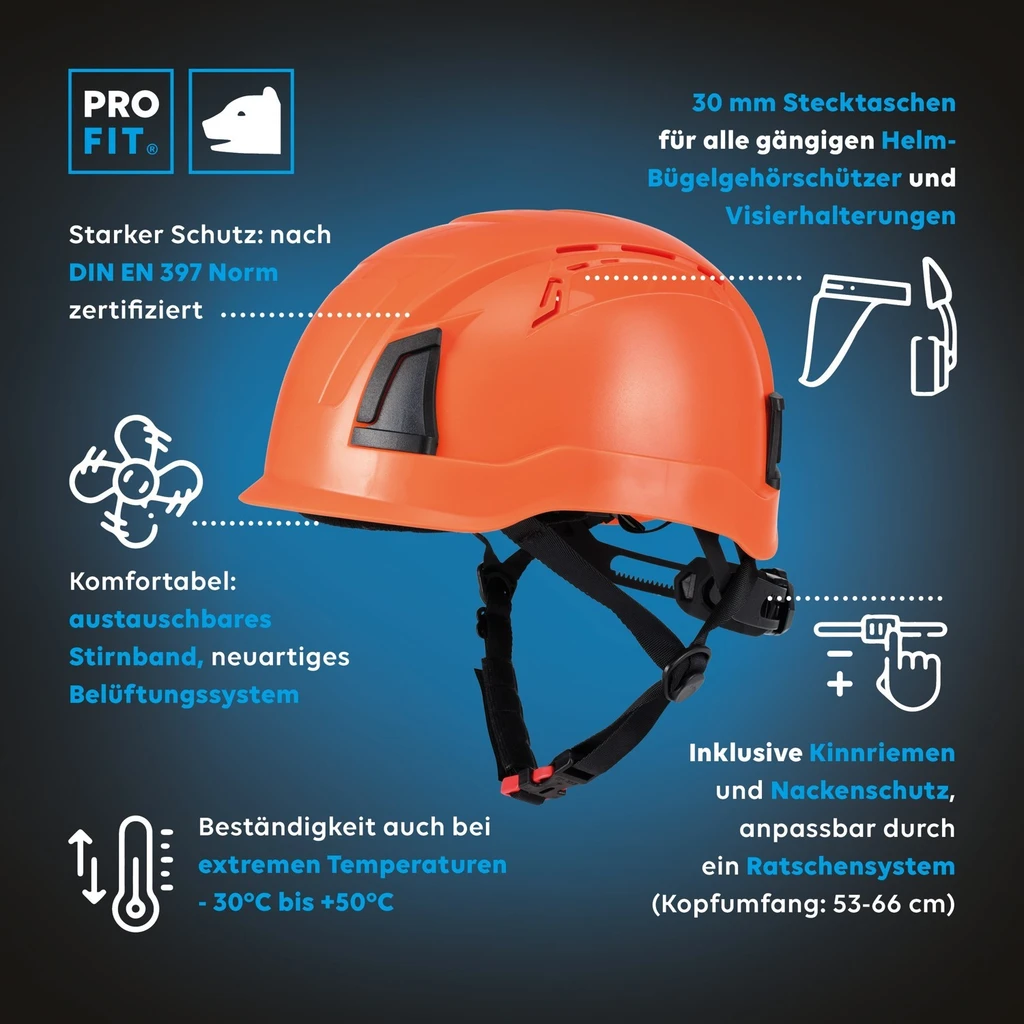 PRO FIT, Pro Cap D!-Rock safety, Orange, Helmet