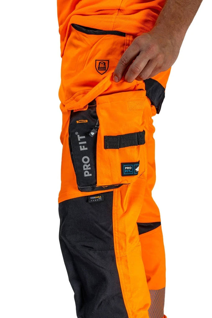 PRO FIT, High-visibility trouser, Neon Orange, High-visibility clothing