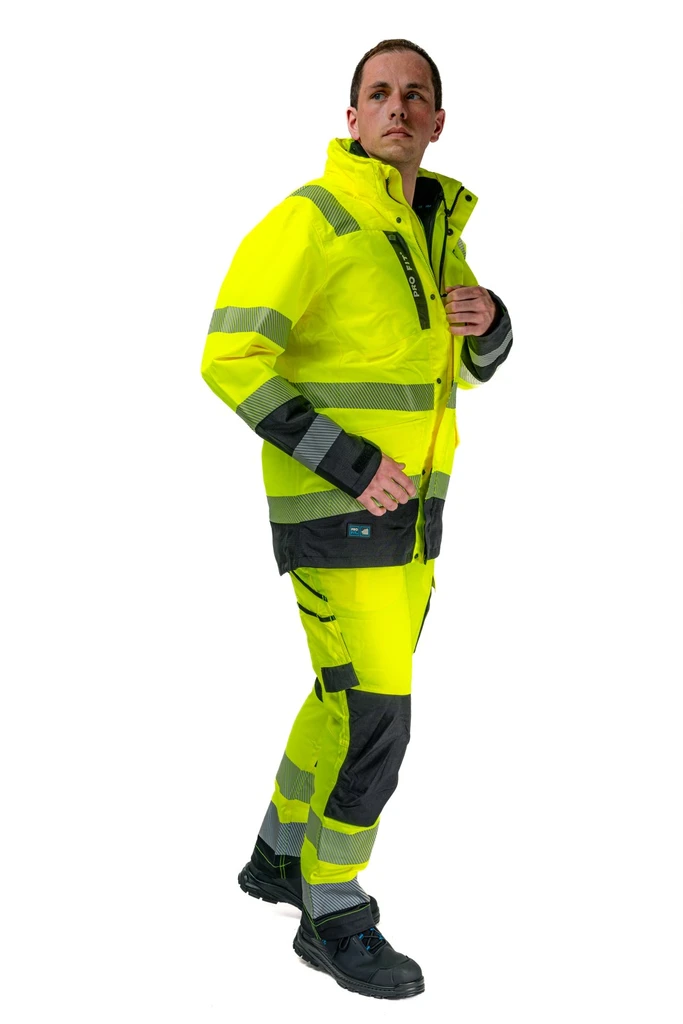 PRO FIT, High visibilty parka, Neon Yellow, High-visibility clothing