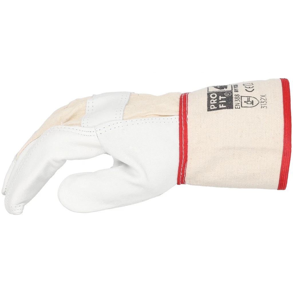 PRO FIT, Rindvoll Leder Arbeitshandschuh, Natur, Lederhandschuhe