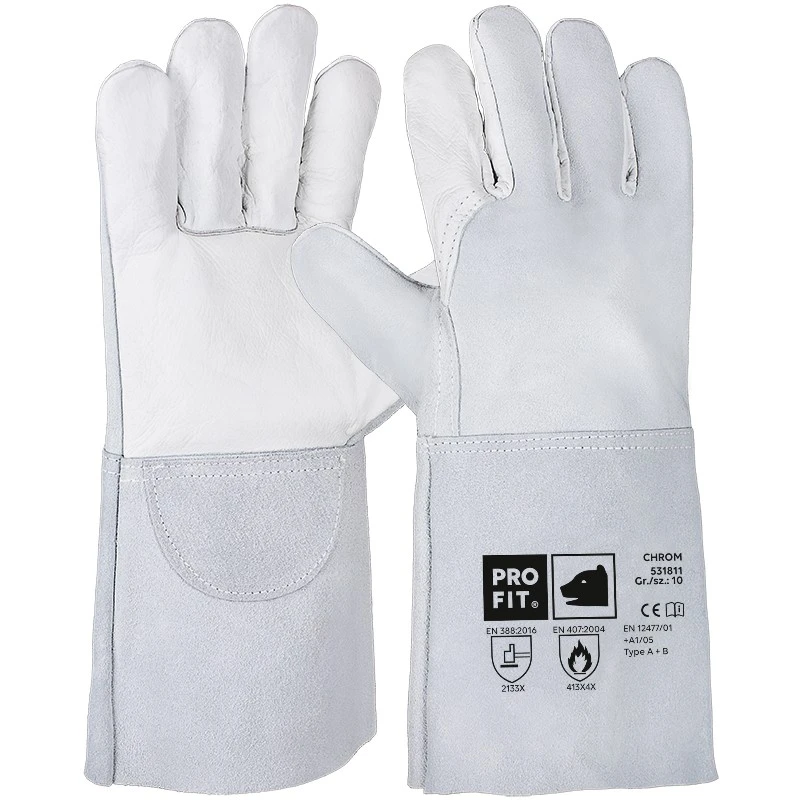 PRO FIT, combined cow leather welder`s, Natural, Welders