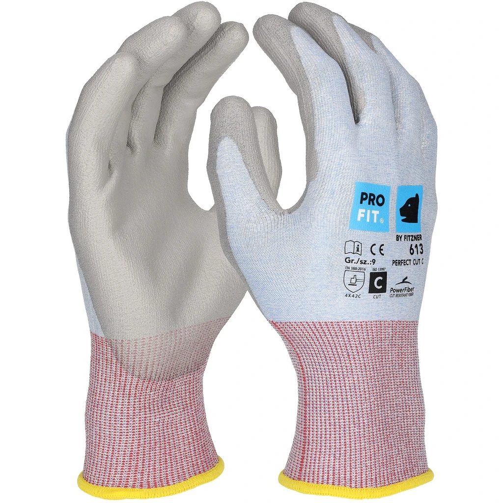 PRO FIT, PU cut resistance glove, Grey, Light Blue, Cut protection PU gloves