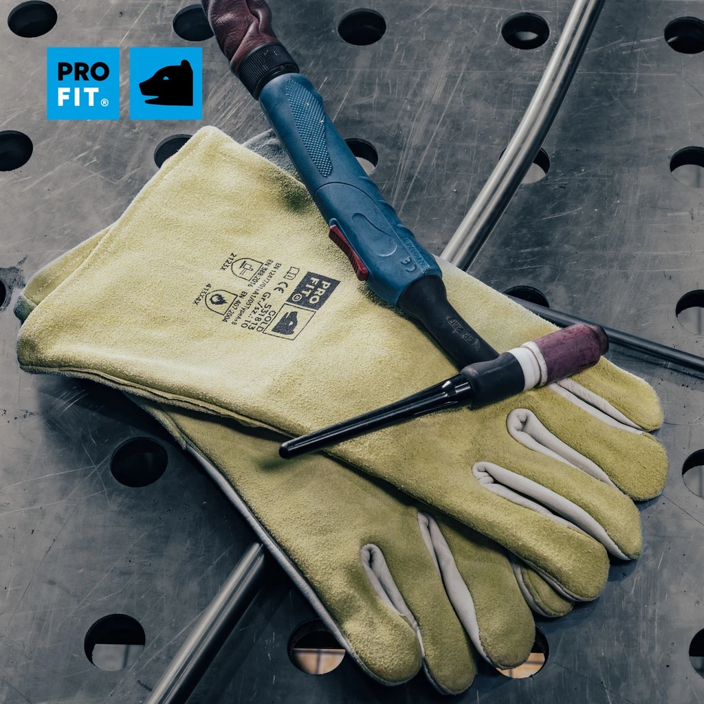 PRO FIT, combined cow leather welder`s, Light yellow, Welders
