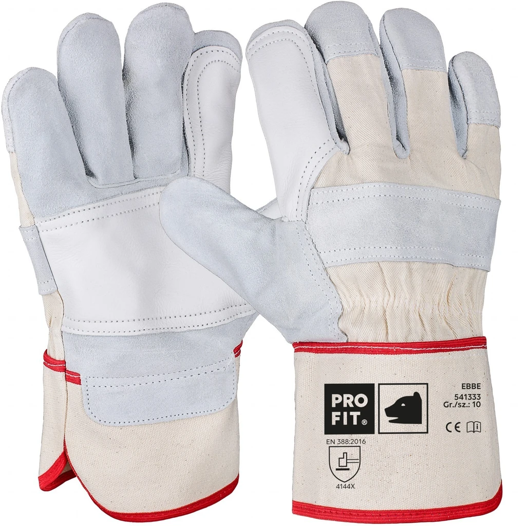 PRO FIT, cow split leather glove, Natural, Leather gloves