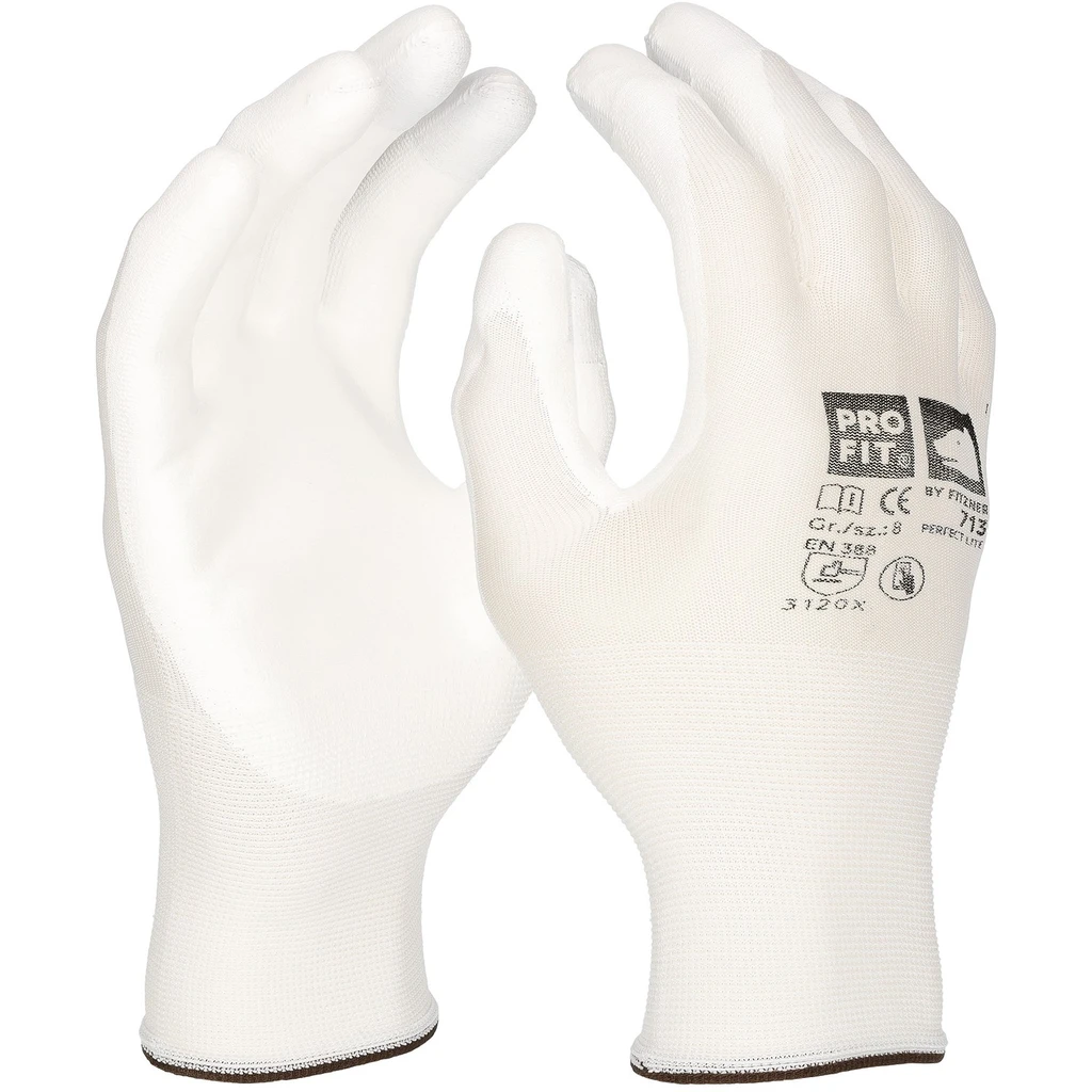 PRO FIT, PU glove Perfect Lite, White, PU gloves