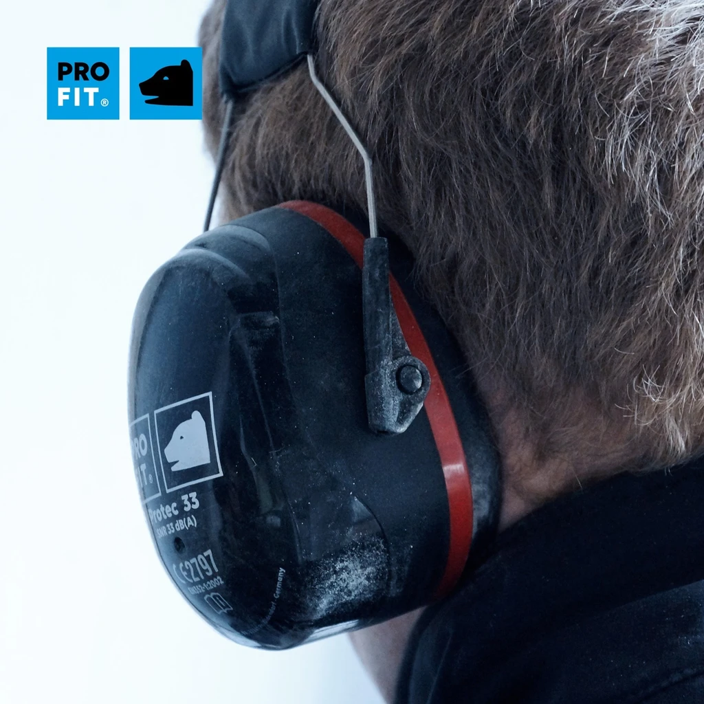 PRO FIT, Protec 33 earmuff, Red, Black, Hearing protection capsules