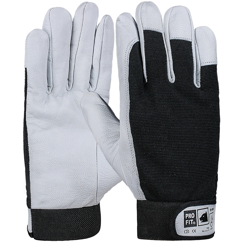 PRO FIT, mechanic's glove nappa leather, Black, Natural, Leather gloves