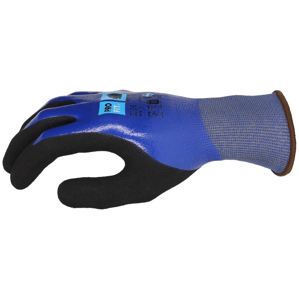 PRO FIT, nitrile cut resistance glove, Blue, Black, Cut protection nitrile
