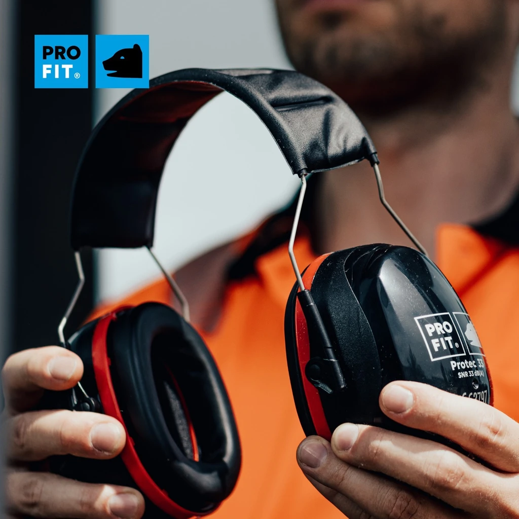 PRO FIT, Kapselgehörschutz "Protec 33", Rot, Schwarz, Gehörschutzkapseln