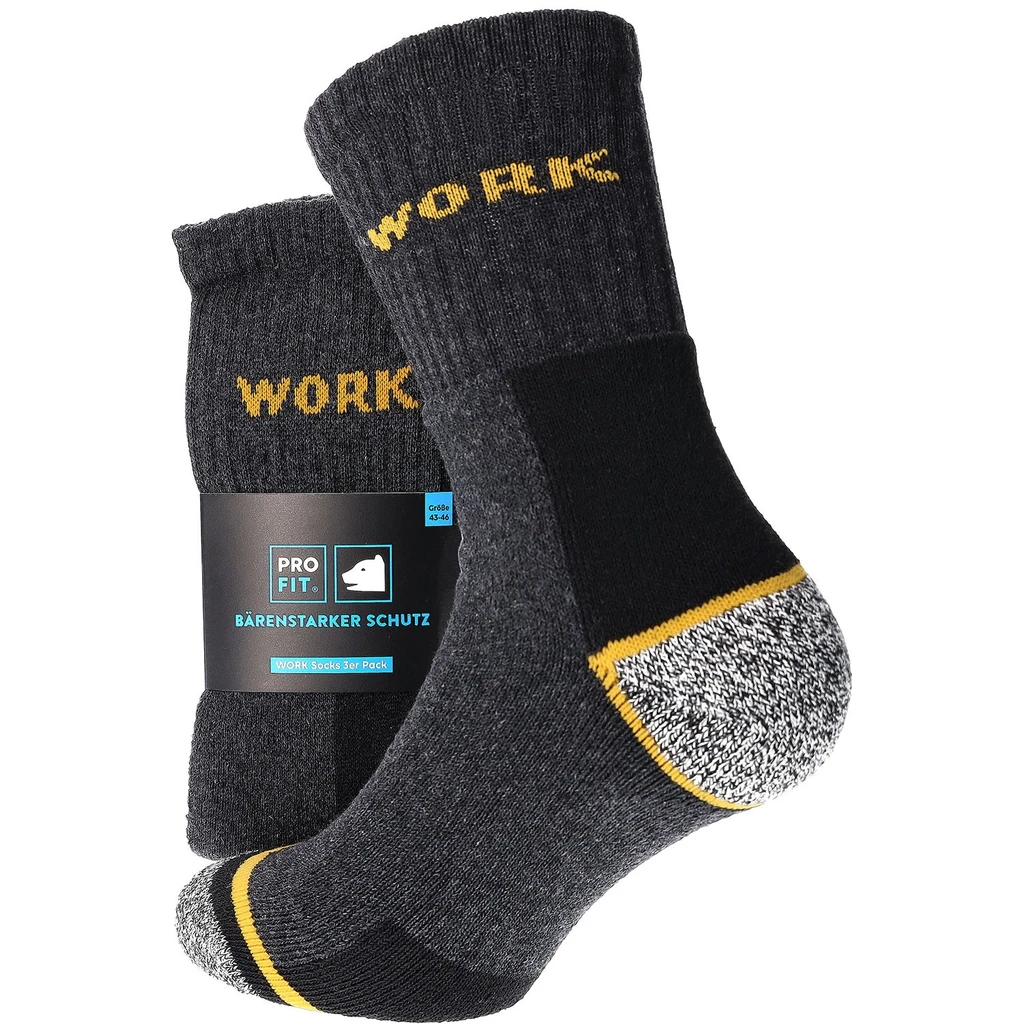 PRO FIT, work socks, Grey, Black, Accessories Shoes
