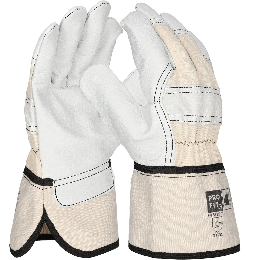 PRO FIT, cow full leather glove, Natural, Leather gloves