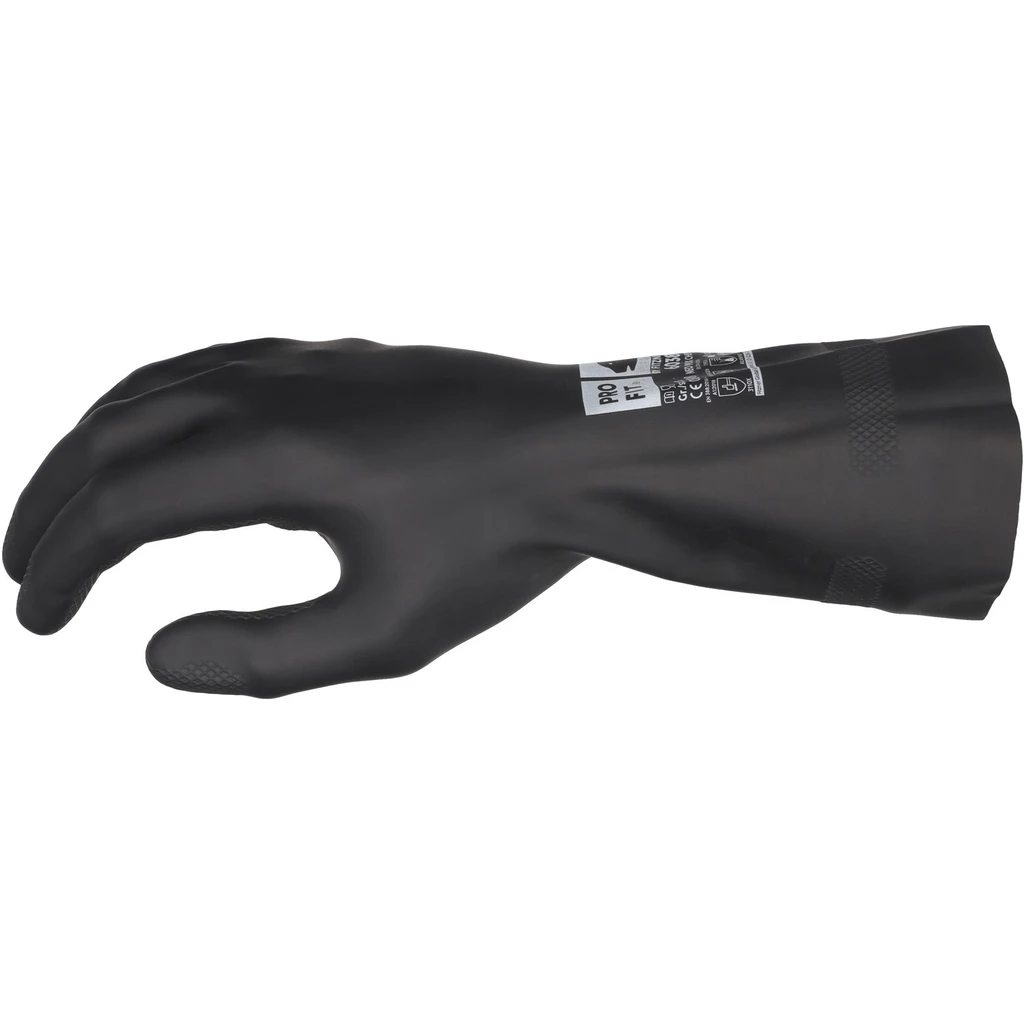 PRO FIT, neoprene / latex chemical, Black, Latex gloves
