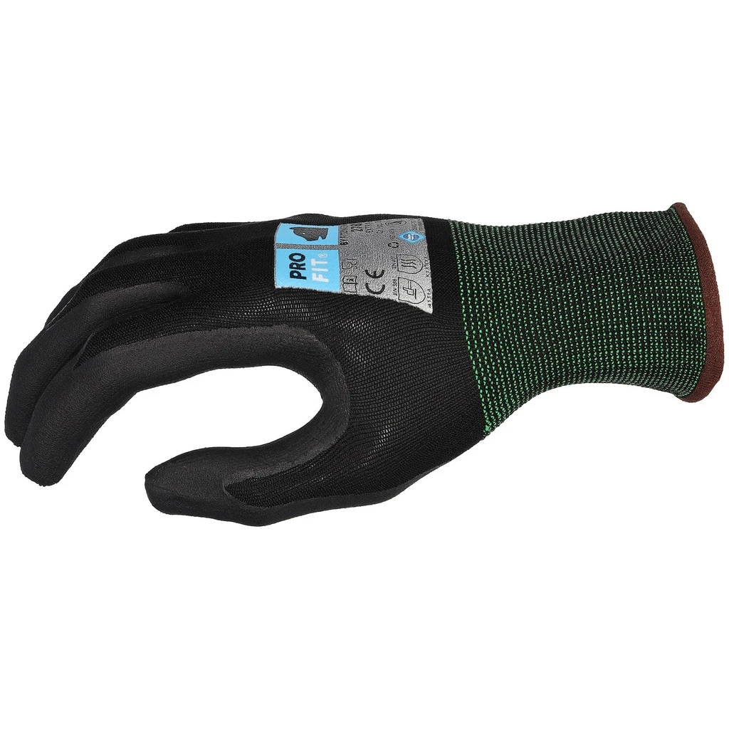 PRO FIT, nitrile foam fine knit, Black, Nitrile foam gloves
