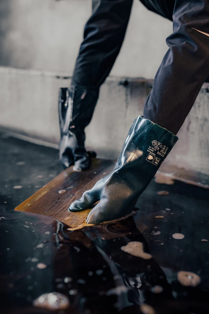 PRO FIT, pirat pvc chemical resistance, Green, Chemical protection glove