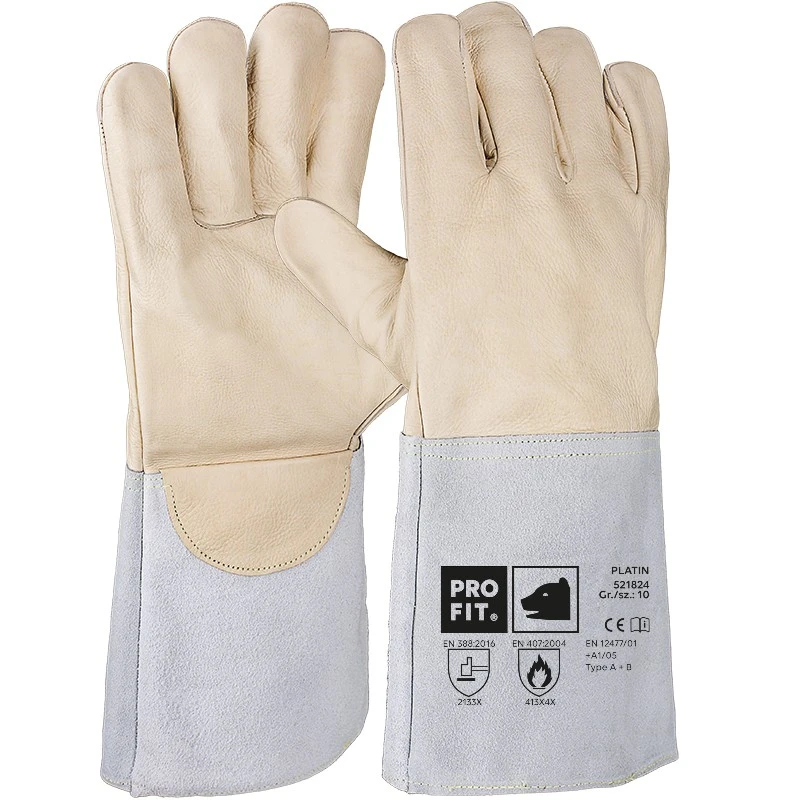 PRO FIT, cow full leather welder`s, Light yellow, natural, Welders