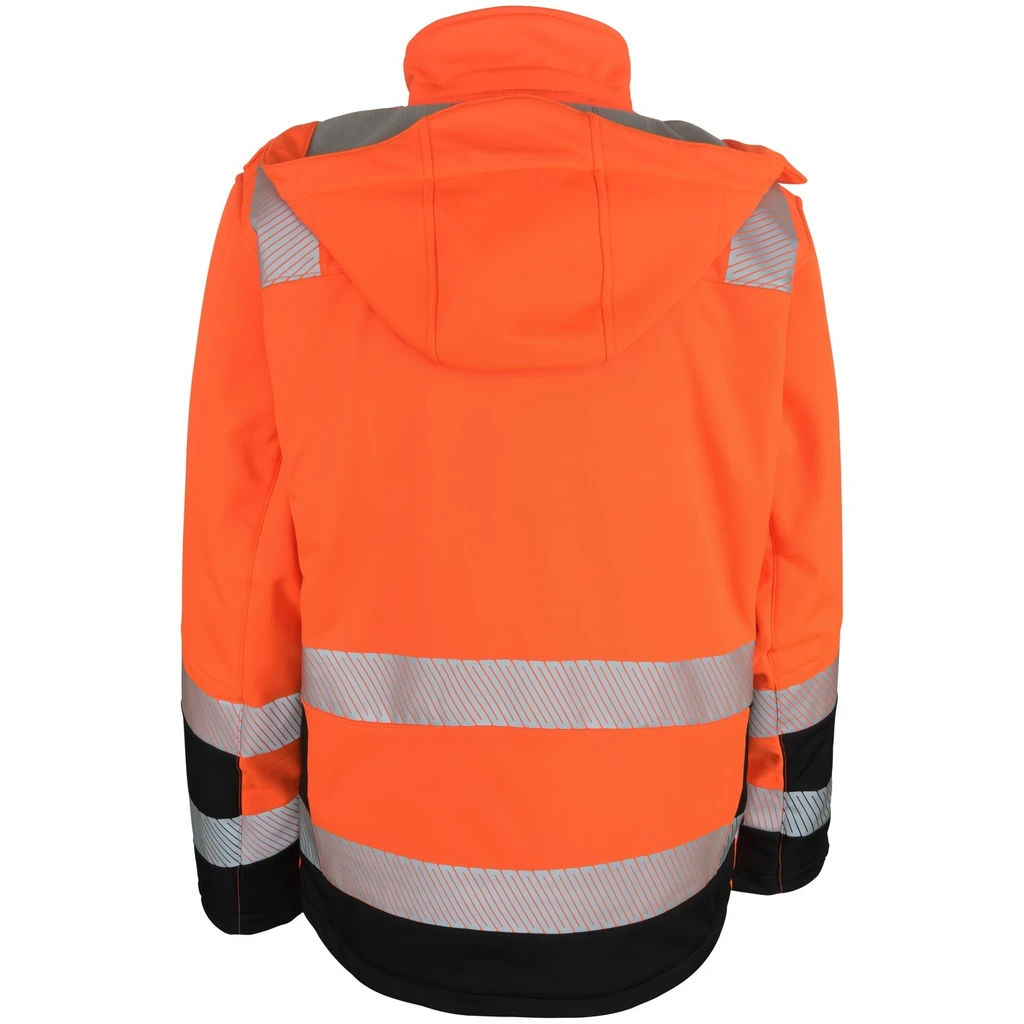 PRO FIT, Winter Warnschutz-Softshelljacke, Schwarz, Neon Orange, Warnschutz Softshell